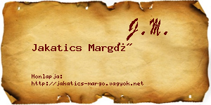 Jakatics Margó névjegykártya